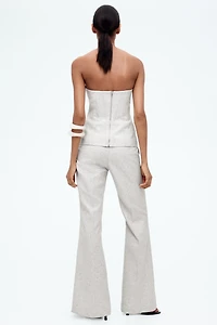 Flared Creased Pants