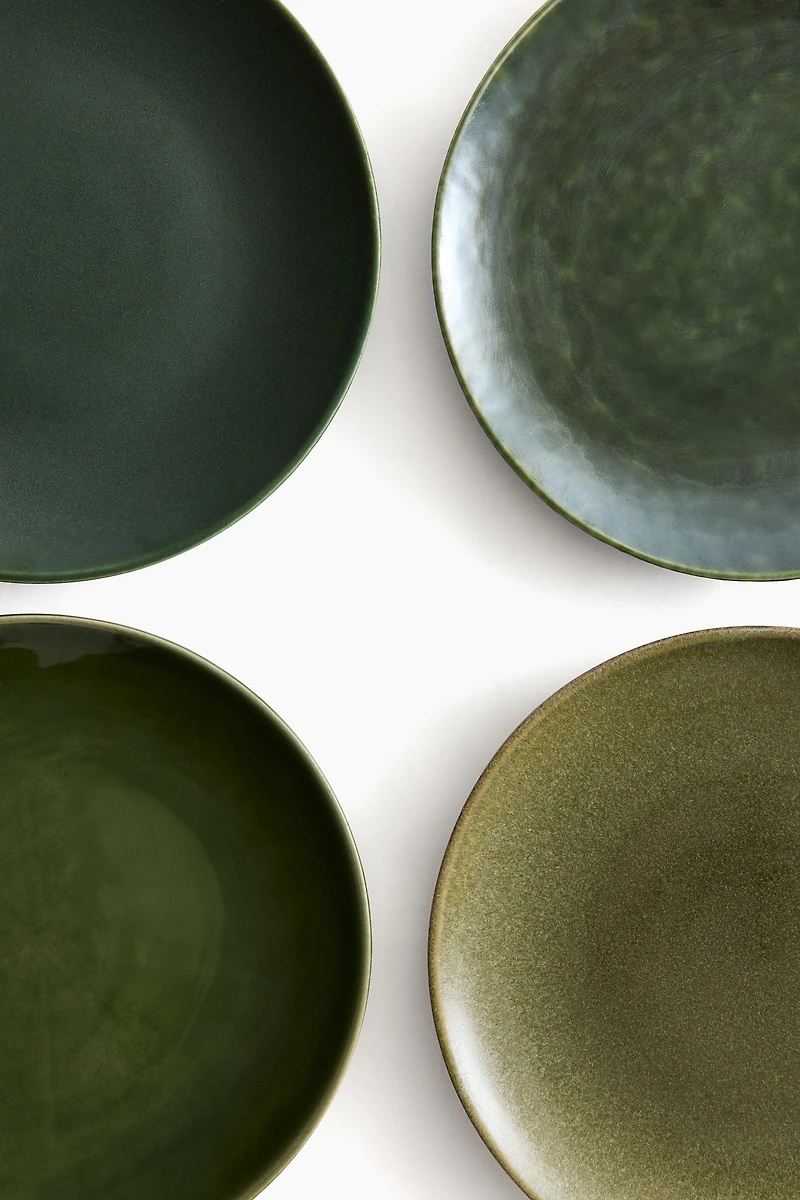 Lot de 4 assiettes moyennes en grès cérame