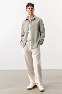 Regular-Fit Linen-Blend Shirt