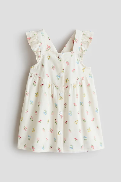 Ruffle-trimmed Cotton Dress