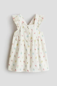 Ruffle-trimmed Cotton Dress