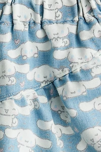 Printed Denim Skirt