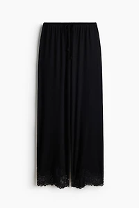 Lace-Trimmed Viscose-Blend Pajama Pants