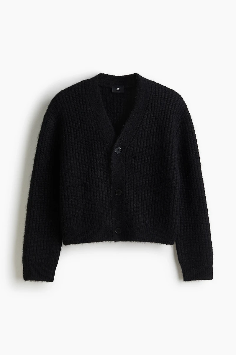 Loose-Fit Rib-Knit Cardigan