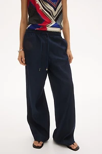 Wide-Cut Paper-Bag Pants