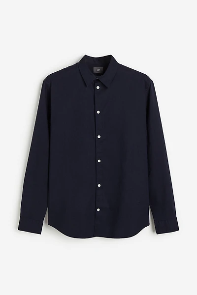 Regular Fit Linen-blend Shirt