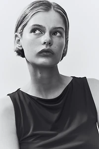 Draped Boat-Neck Top