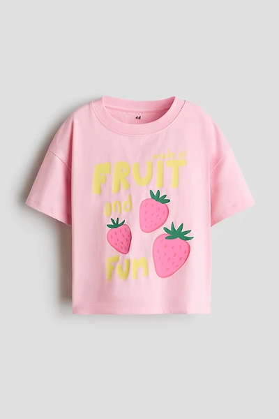 Cotton T-Shirt with Printed Motif