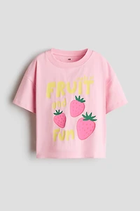 Cotton T-Shirt with Printed Motif