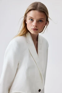 Linen-Blend Blazer