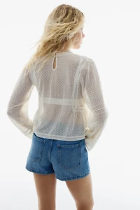 Blouse en filet plumetis