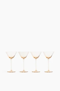 Lot de 4 verres à cocktail rainurées
