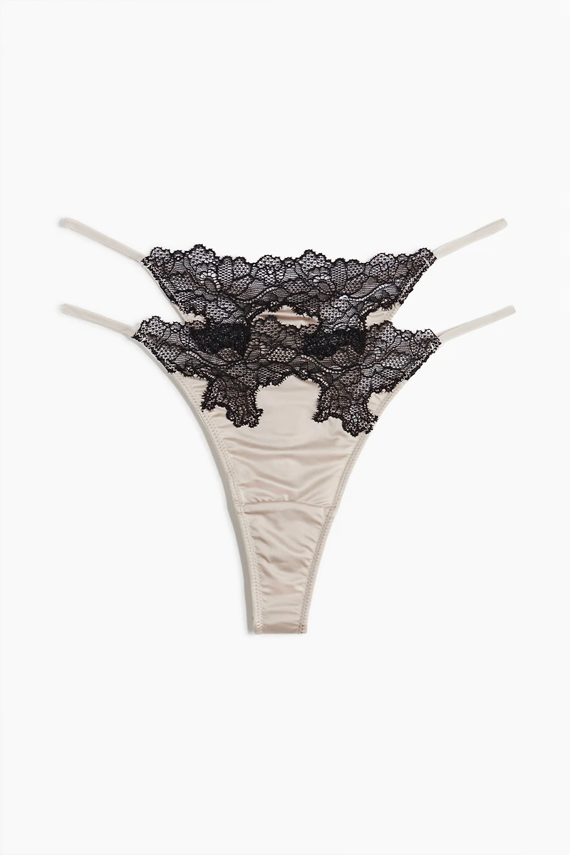 Lot de 2 culottes-ficelles Tanga en microfibre