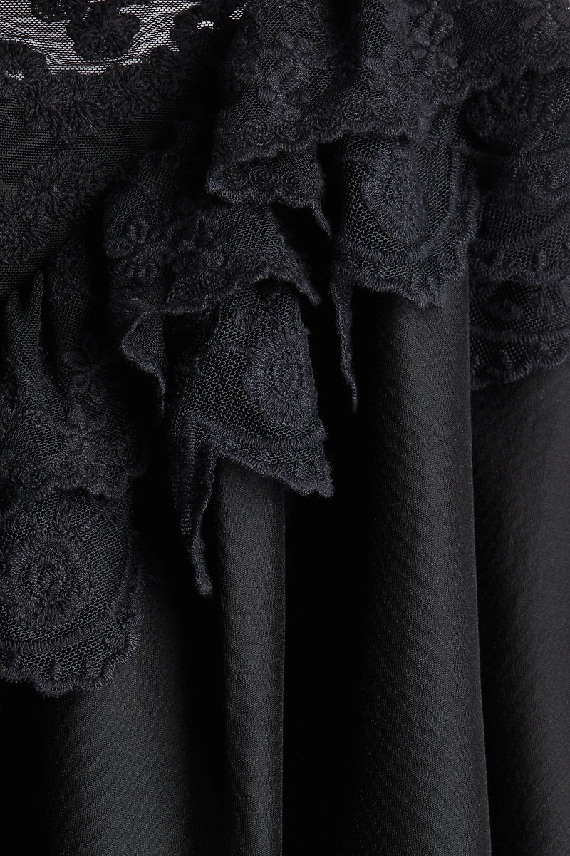 Lace-Trimmed Slip Dress