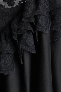 Lace-Trimmed Slip Dress