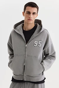 Oversized-Fit Boxy Hooded Jacket