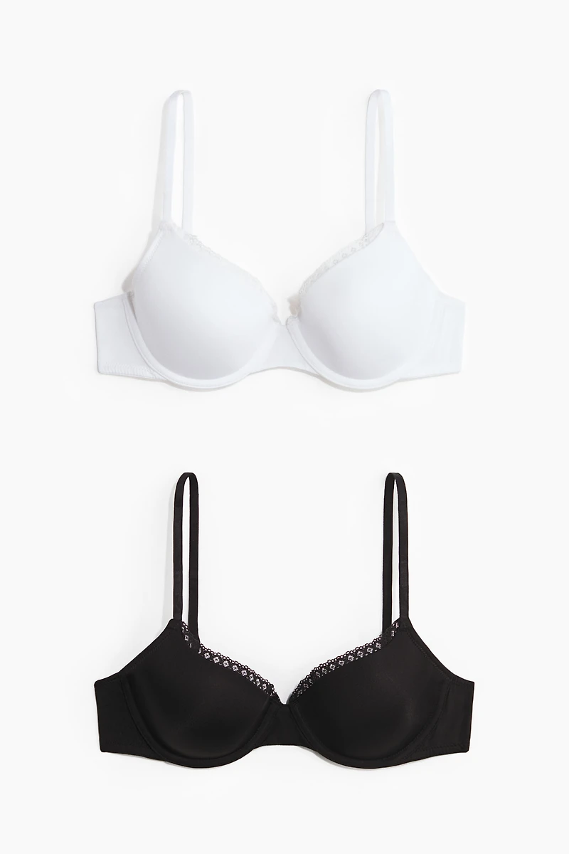 2-pack Padded Underwire Microfiber Bras