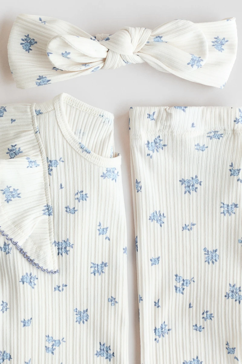 Ensemble imprimé 3 pièces en coton