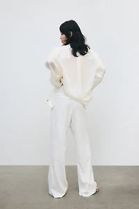 Bootcut Linen-Blend Pants
