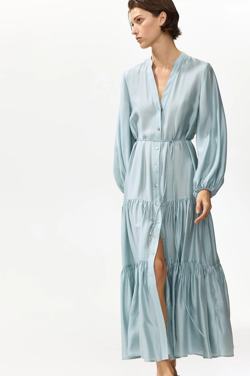 Shirt Dress with Tiered Skirt