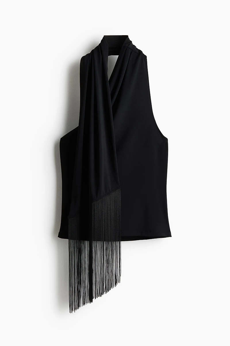 Haut asymétrique avec col écharpe