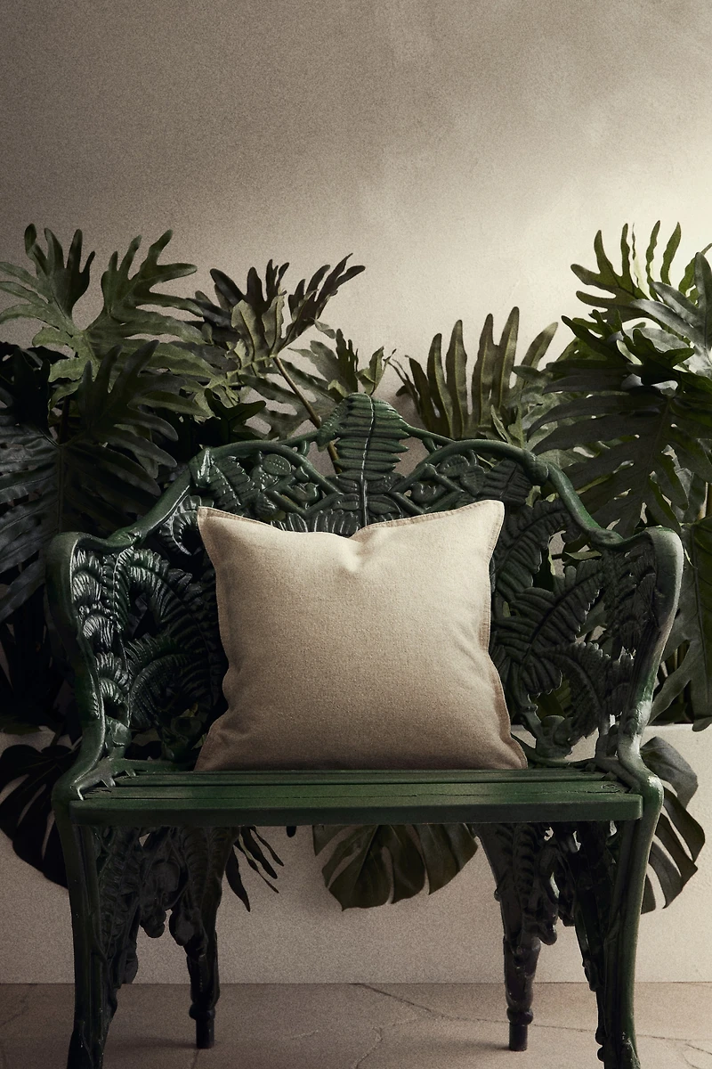 Housse de coussin en lin mélangé