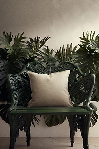 Housse de coussin en lin mélangé