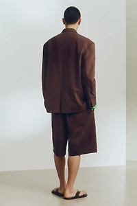 Relaxed-Fit Single-Breasted Linen Jacket