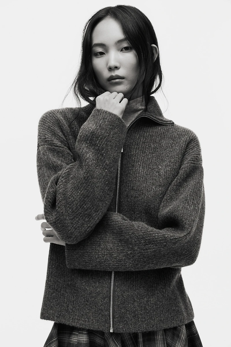 Cardigan with Zipper