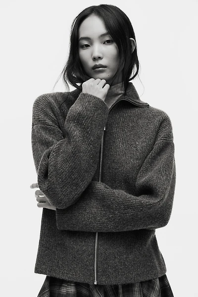 Cardigan à fermeture éclair