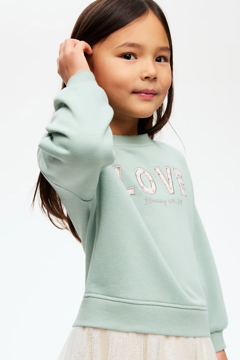 Sweatshirt Dress with Tulle Skirt