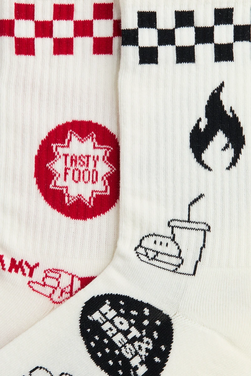 Lot de 2 paires chaussettes avec motif