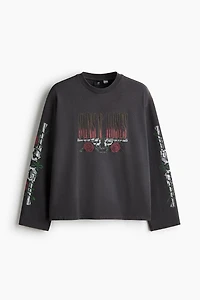 Relaxed-Fit Long-Sleeved Printed Cotton T-Shirt