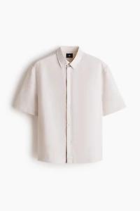 Relaxed-Fit Short-Sleeved Linen-Blend Shirt