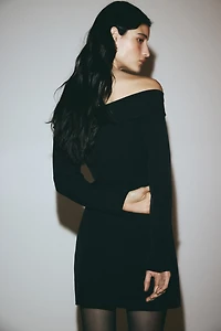 Off-the-Shoulder Wrap Dress