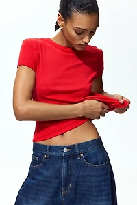 T-shirt en tricot pointelle