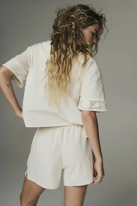 Linen-Blend Pajama Shorts