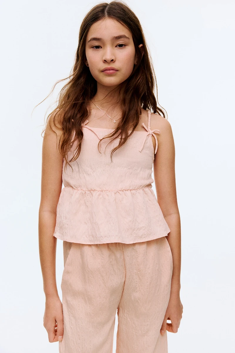 Bow-Detail Peplum Top