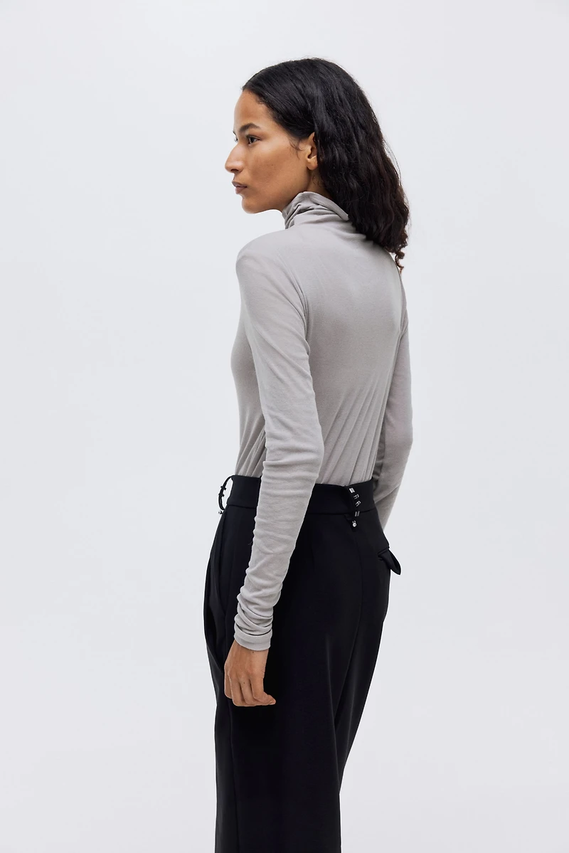 Pima Cotton Turtleneck Top