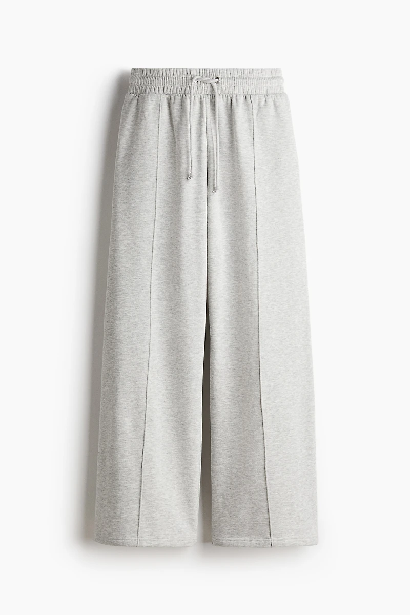 Wide-Leg Crease-Front Sweatpants