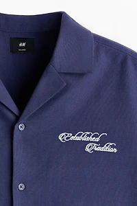 Relaxed-Fit Embroidered-Motif Cotton Resort Shirt