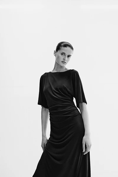 Robe T-shirt drapée