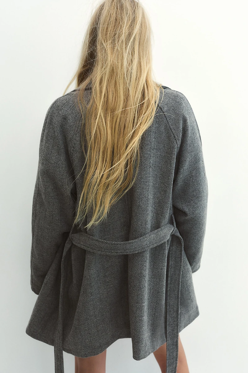 Tie-Belt Felted Coat
