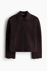 Twill Jacket with Eyelet Embroidery