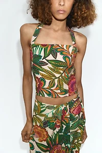 Crêpe Halterneck Top