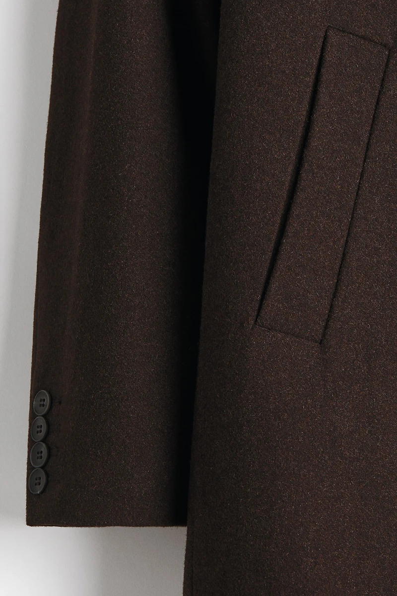 Single-Breasted Wool-Blend Coat