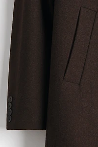 Single-Breasted Wool-Blend Coat