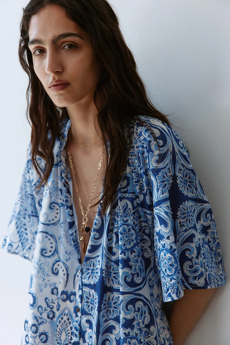 Tie-Belt Shirt Dress