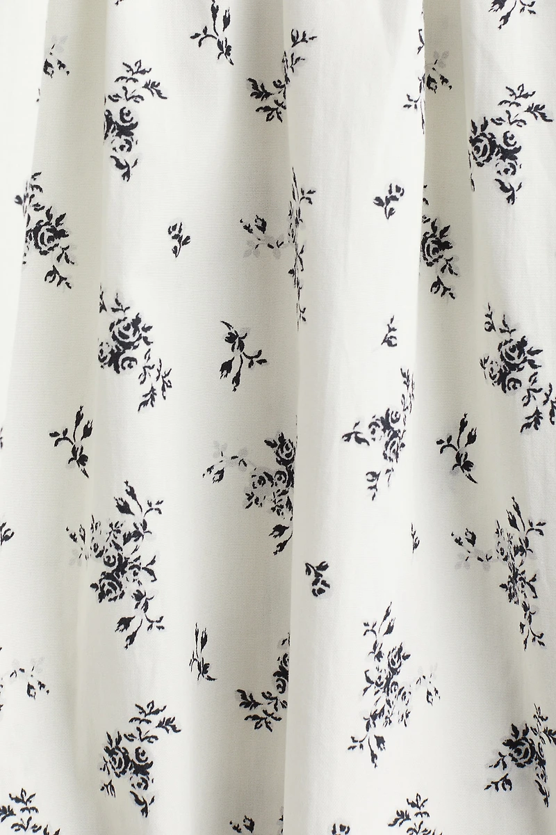 Pintuck-Detail Dress with Flared Skirt