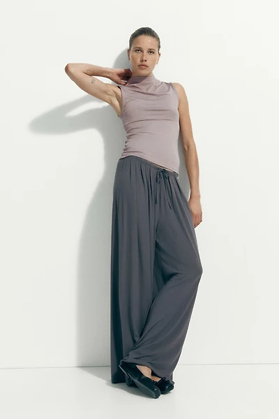 Microfiber Mock Turtleneck Top